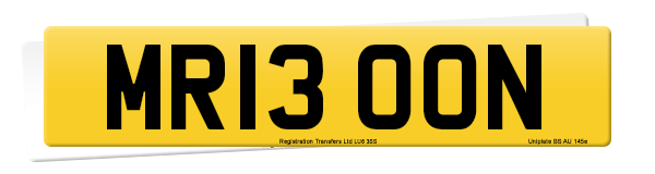 Registration number MR13 OON